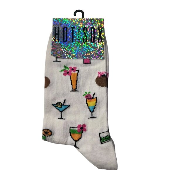 Set of 3 Womens Socks Cocktail Flip-Flops Bikini Novelty vacation whimsical - Picture 2 of 8